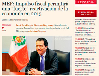 Peru Banking and Finance Day 2014 - Impulso fiscal permitirá una "fuerte" reactivación de la economía en 2015