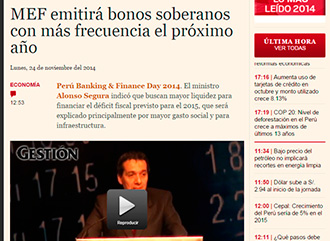 Peru Banking and Finance Day 2014 - MEF emitirá bonos soberanos con más frecuencia el próximo año