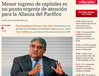 Peru Banking and Finance Day 2014 – Menor ingreso de capitales es un punto urgente de atención para la Alianza del Pacífico