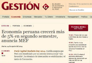 Peru Capital Markets Day - Castilla: Economía peruana crecerá más de 5% en segundo semestre, anuncia MEF